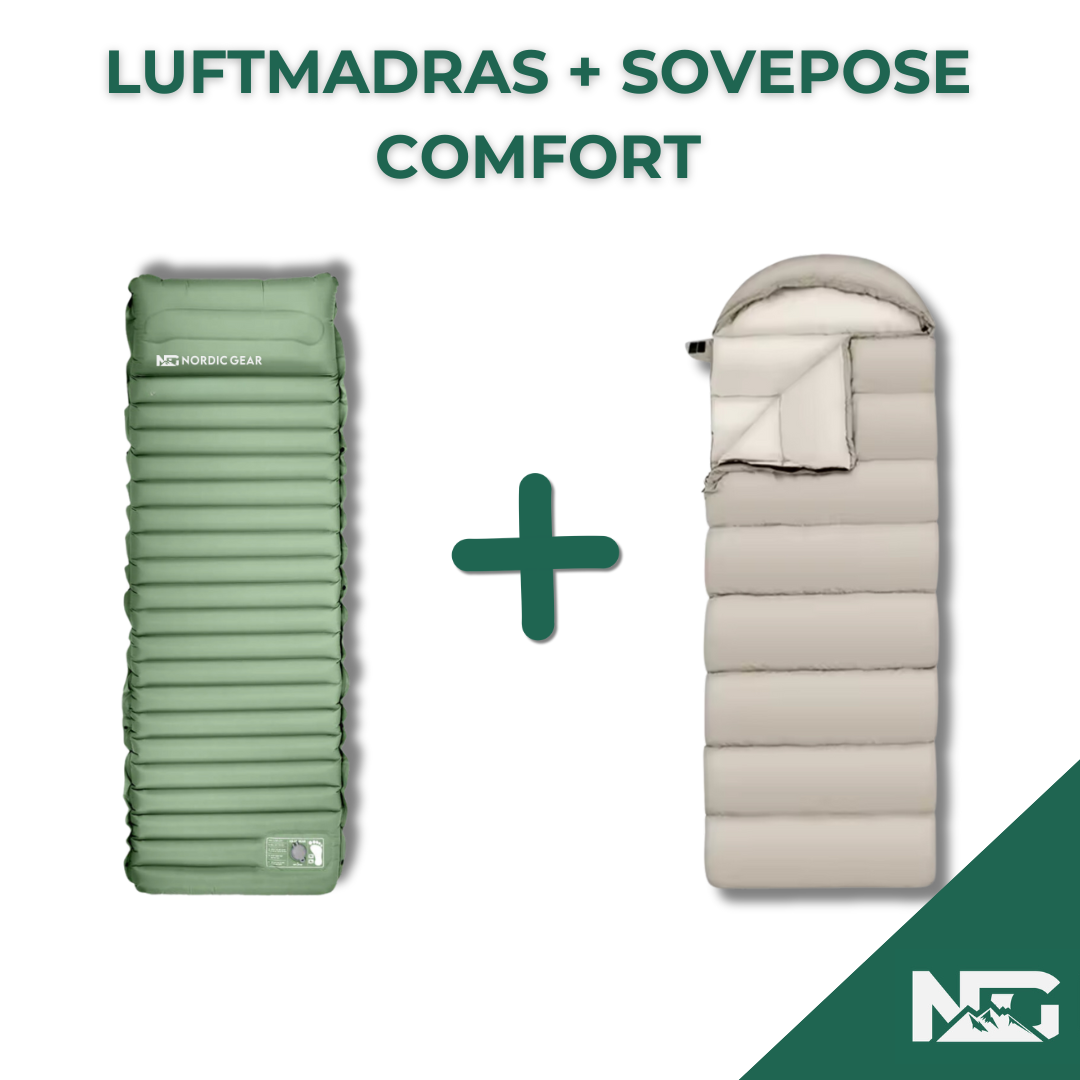 Pakke: Luftmadras + Sovepose Nordic Gear