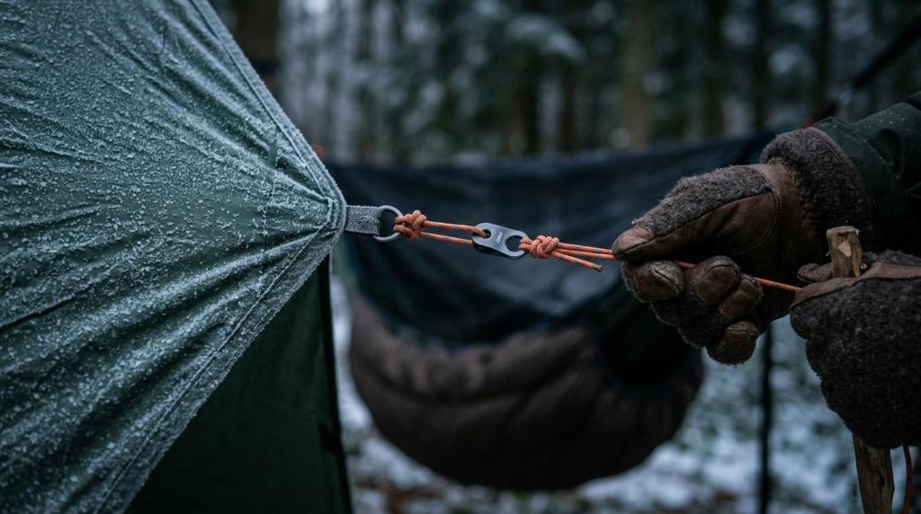 Hængekøje om vinteren: Lag-på-lag, underquilt og vindafskærmning