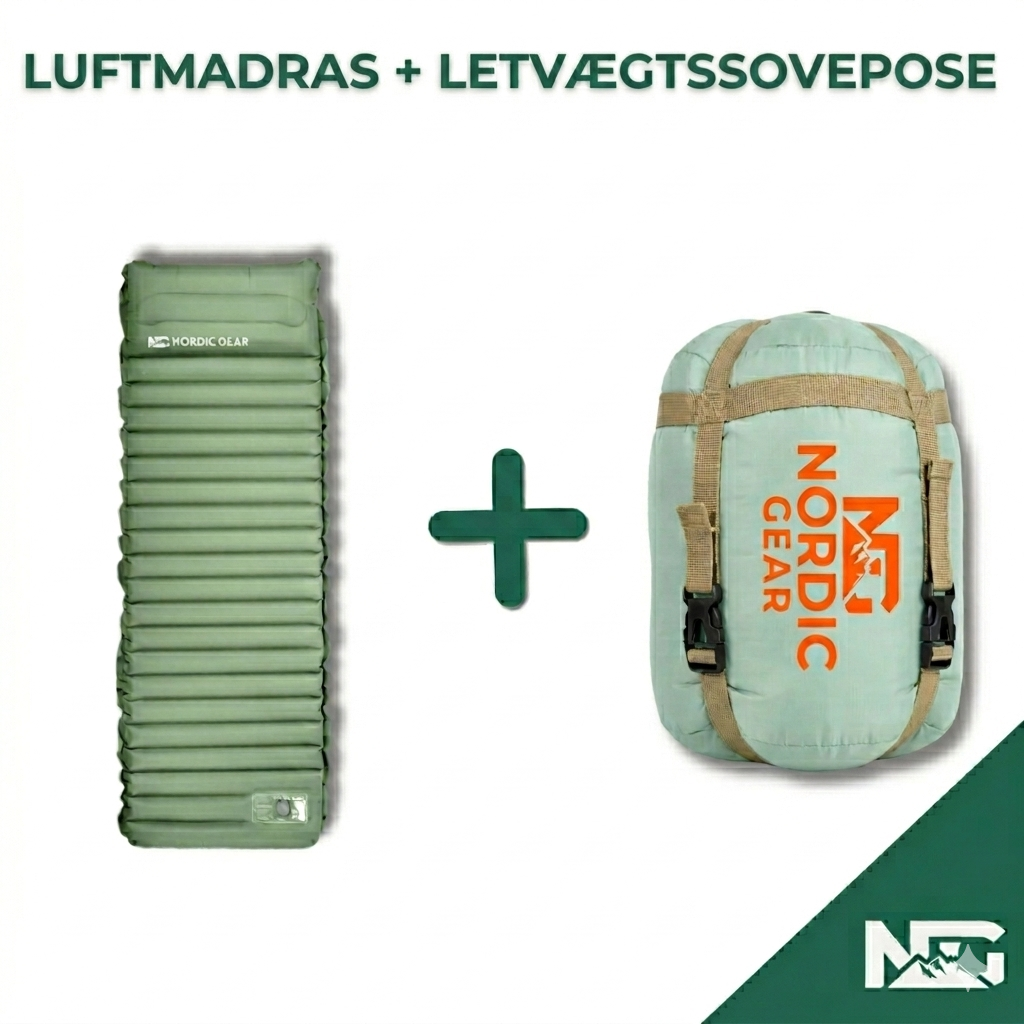 RESALE Pakke: Letvægs sovepose og luftmadras