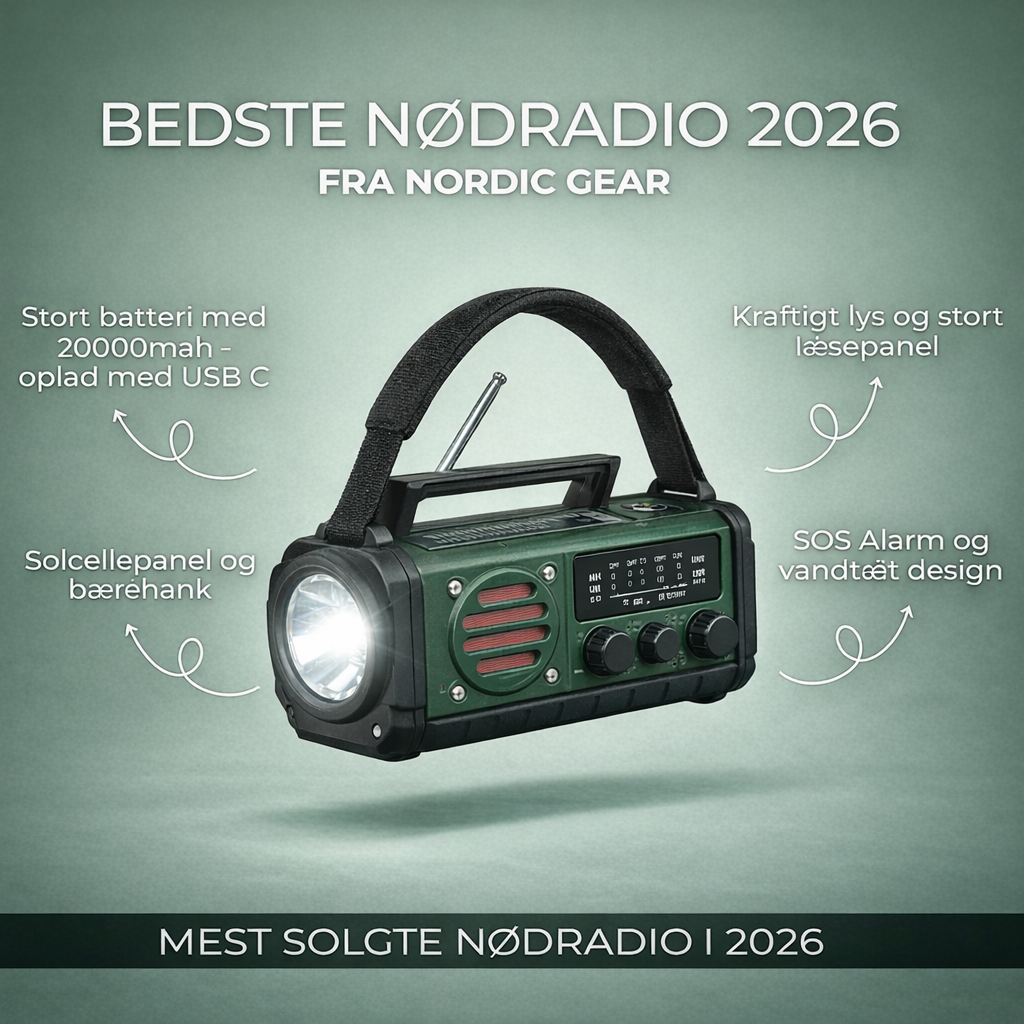 Nordic Gear™ Nødradio med solcellepanel Nordic Gear